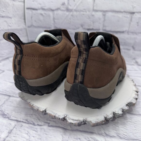 Merrell Men Jungle Moc Shoes 10.5 Brown Nubuck Slip On Hiking Walking Waterproof - Picture 7 of 12